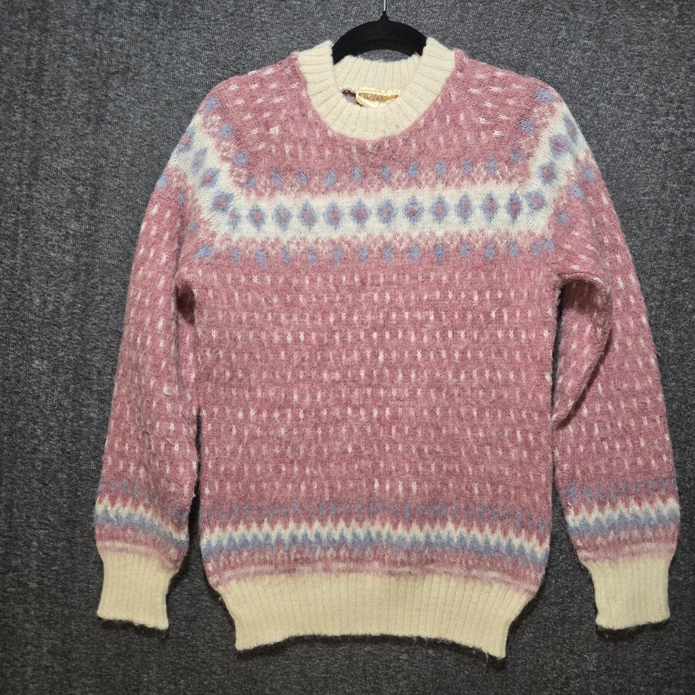Icelandic Ge-Ka Fair Isle Nordic Sweater Knit Wool Sz UK8 / US 4 / Small